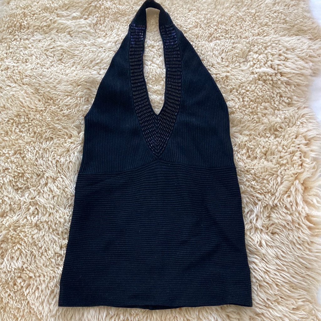 Beaded Knit Halter Top